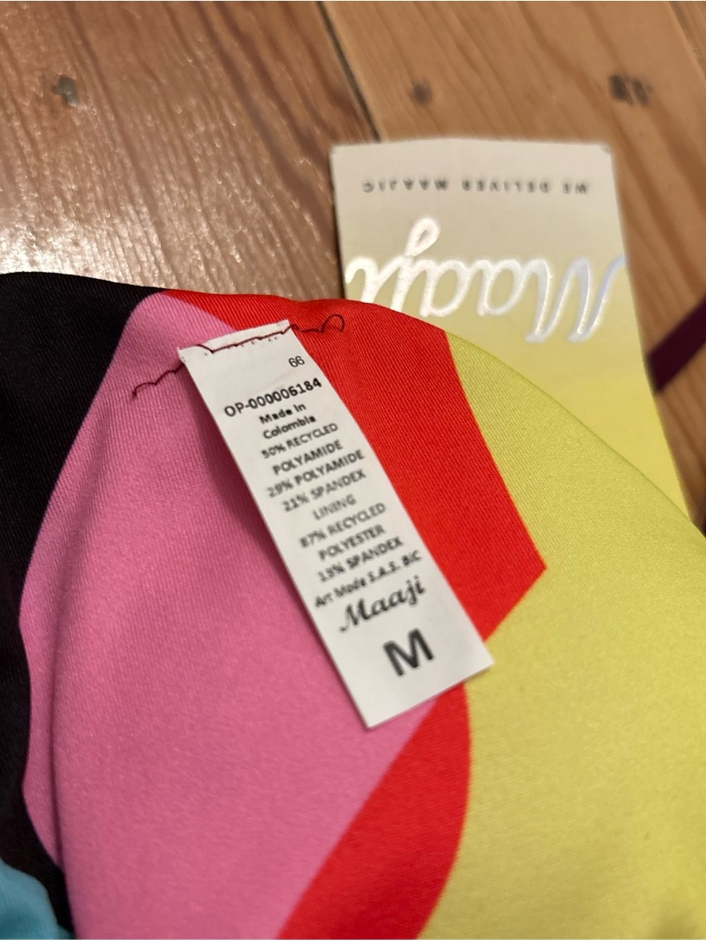 Maaji Reversible Swim Top NWT Pink Yellow Orange Medium M - Picture 7 of 7